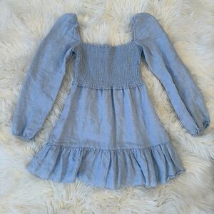 Aritzia Light Blue Smocked Kids Dress